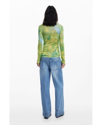 Women's Watercolor draped fine sweater