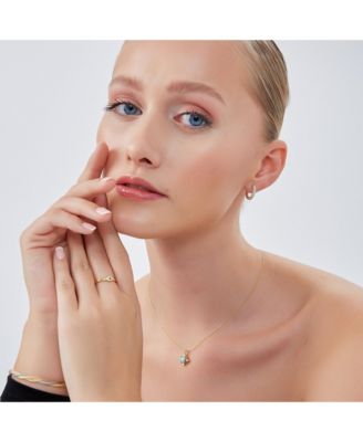 Blue Moonstone Sterling Silver Pendant Necklace With Fine Italian Chain