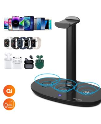 HS1 3-in-1 Wireless Charging Stand, 15W Charger for iPhones, Qi Devices (DHSWC1)