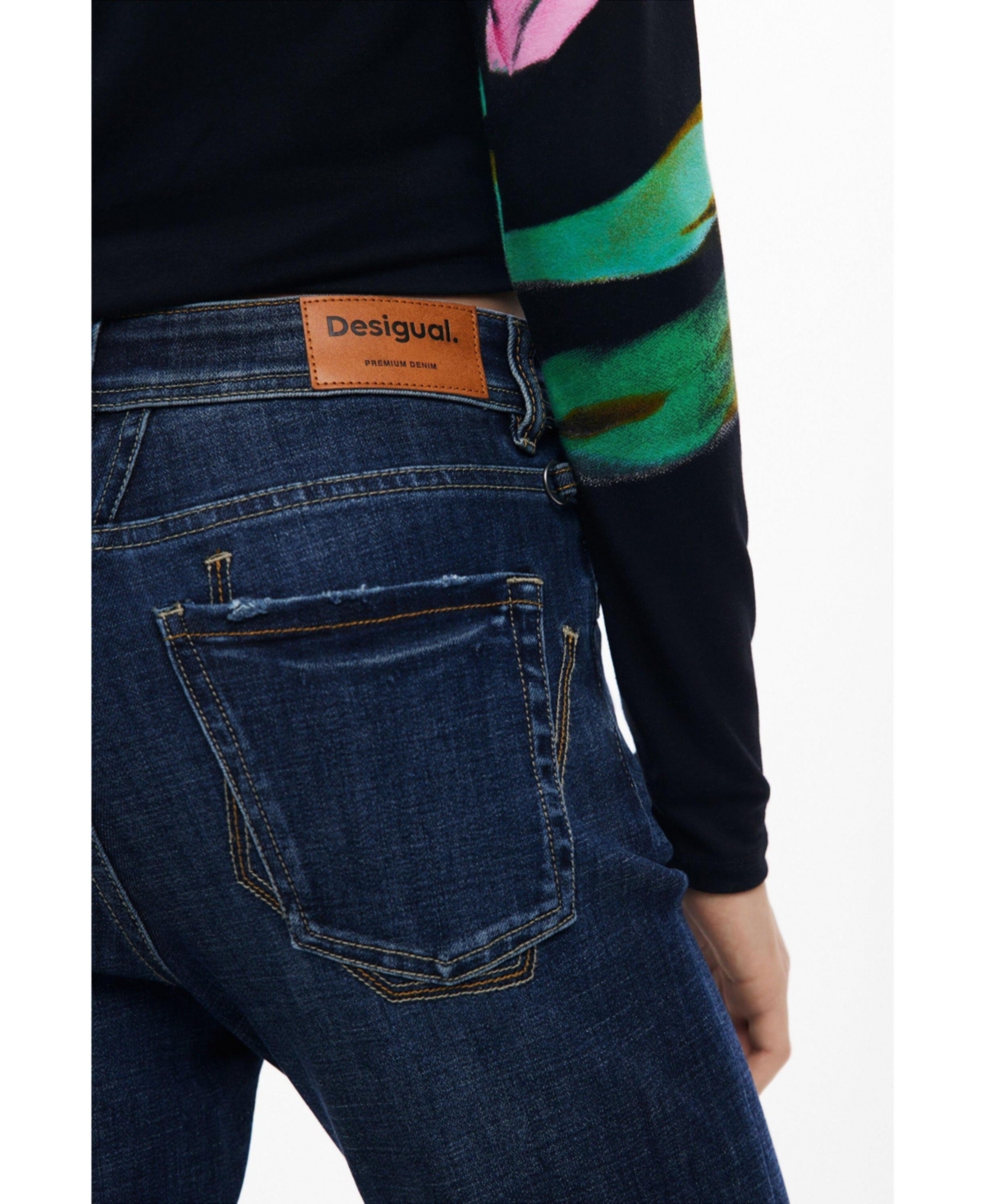 Desigual Flare Leg Jeans In Blue