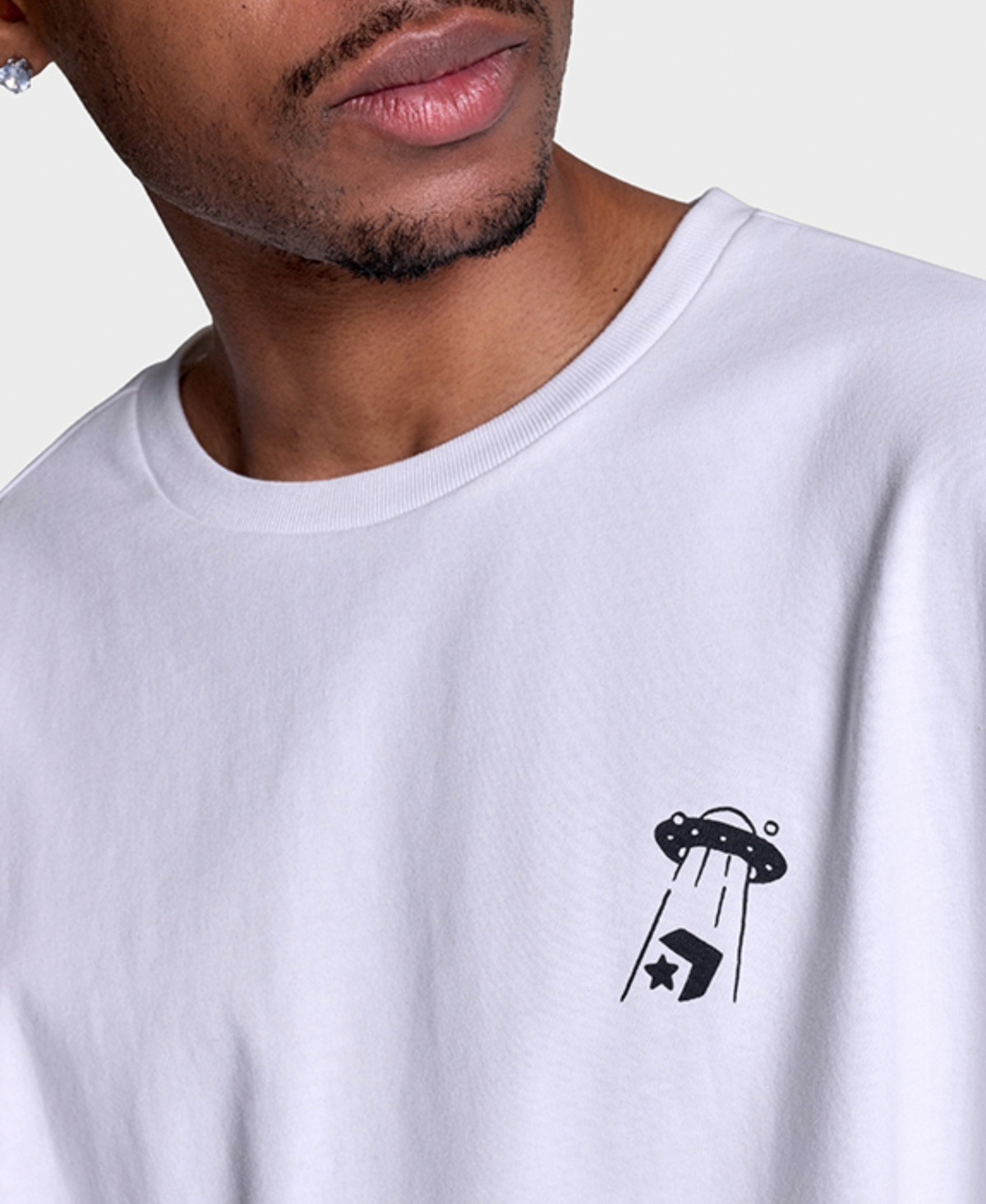 Converse Men's Out Of This World Standard Fit Graphic T-shirt In White