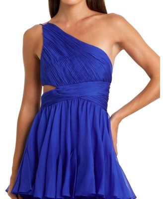 Women's One Shoulder Tiered Chiffon Gown