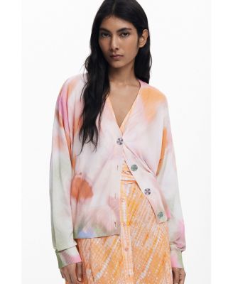Women's Tie-dye floral cardigan