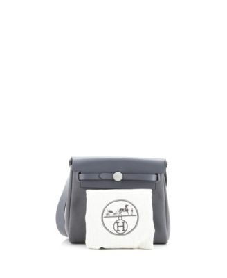 Pre-Owned Hermes 20 Herbag Zip Toile and Leather