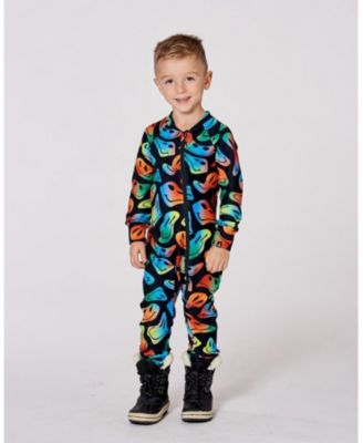 Toddler Boys One-Piece Thermal Underwear Smiley Face Toddler|Child