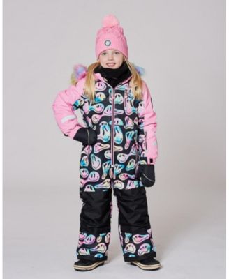 Girl One-Piece Play Snowsuit Smiley Face Girl - Child