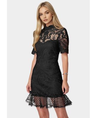 Women's Flounce Lace Mini Dress