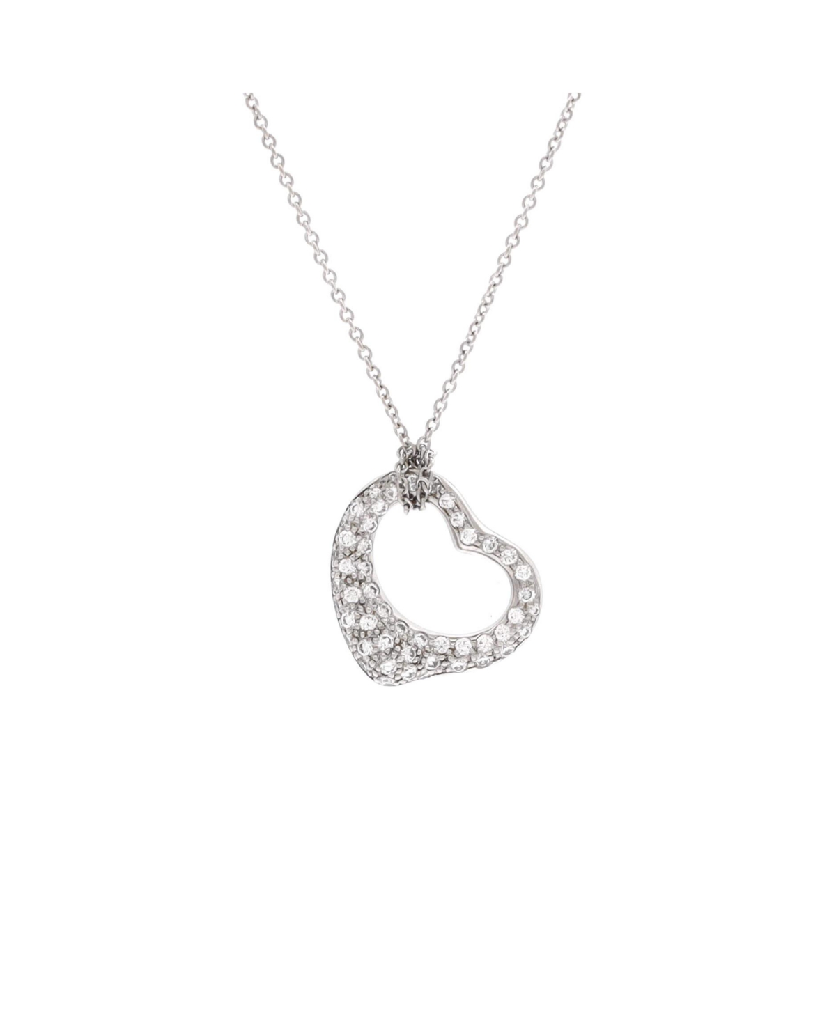 Pre-Owned Tiffany & Co. Elsa Peretti Open Heart Pendant Necklace - Platinum (pt950)
