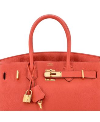 Pre-Owned Hermes Birkin 30 Handbag Orange Togo with Gold Hardware
