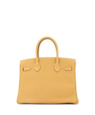 Pre-Owned Hermes Birkin 30 Handbag Yellow Togo with Palladium Hardware
