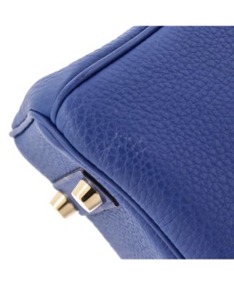 Pre-Owned Hermes Birkin 25 Handbag Blue Togo with Gold Hardware