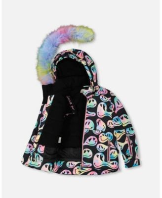 Girl Two-Piece Play Snowsuit with Printed Jacket Pink - Toddler|Child