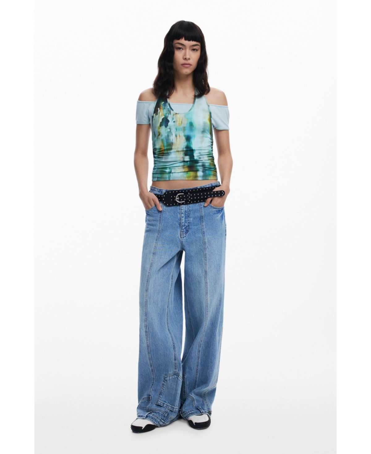 Desigual Women's Double-layer Effect T-shirt In Yellow