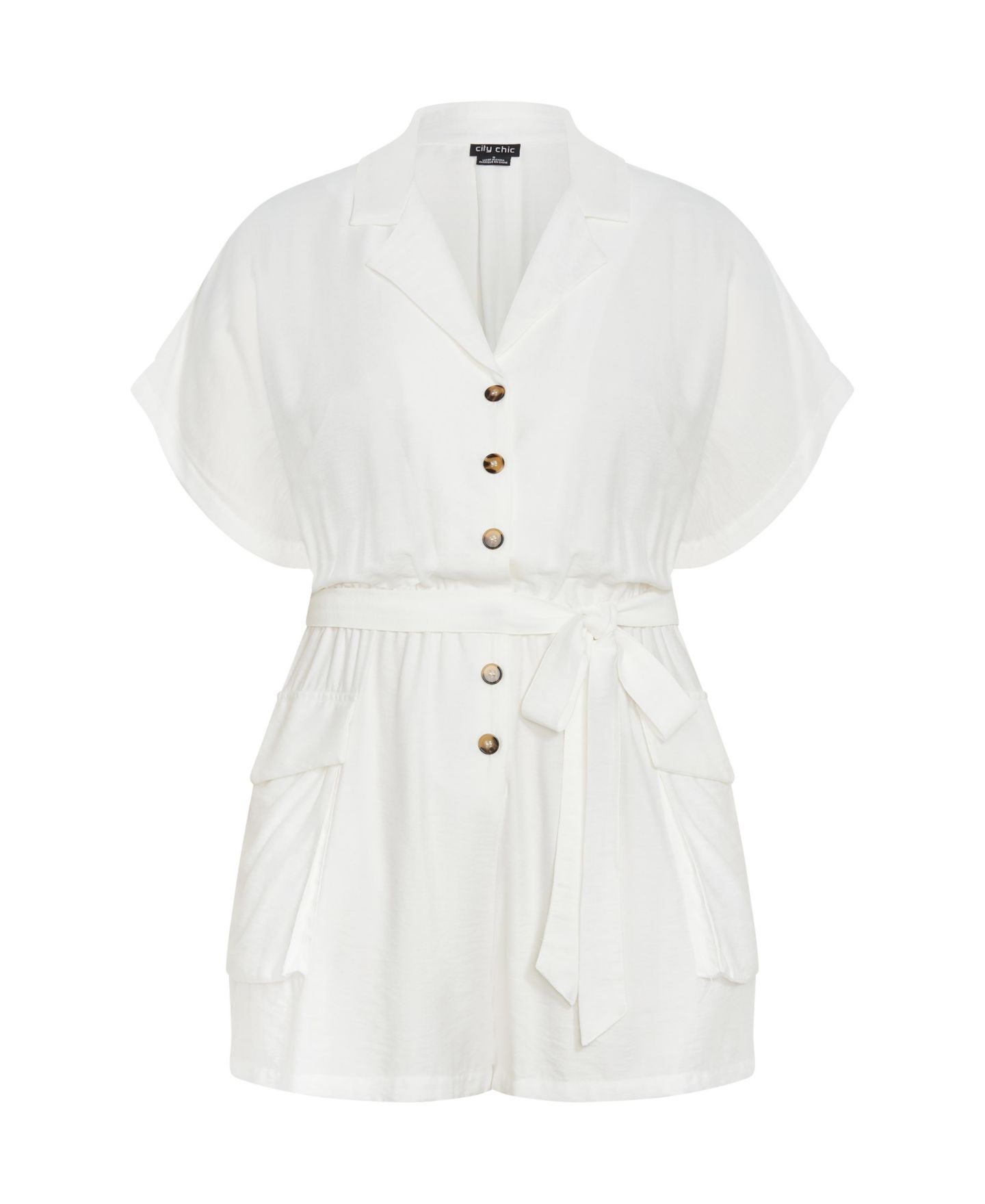 CITY CHIC Plus Size Jade Playsuit, цвет: Слоновая кость — фото 3