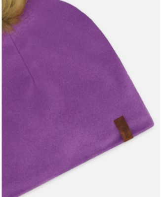Baby Girls Mid-Season Jersey Removable Pompom Hat Lavender