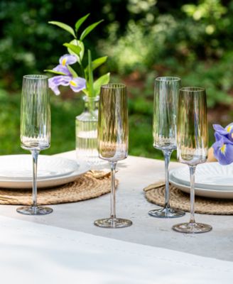 Modern Flute Glasses, Set of 4
