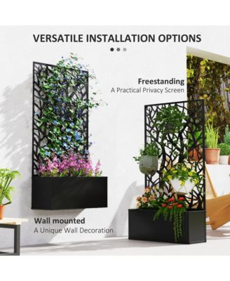 Garden Box with Privacy Panel, Outdoor Planter Box for Garden