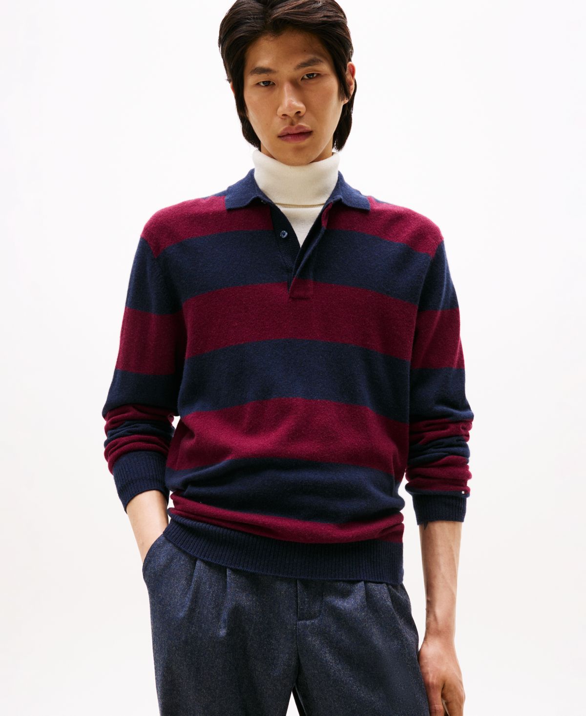 Мужской шерстяной кашемировый свитер для регби Polo
