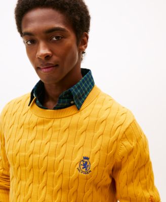 Men's Classic Cable Crest Crewneck Sweater