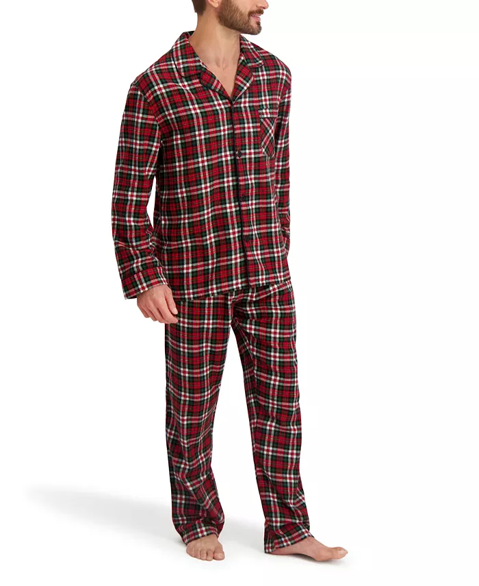 Men's Flannel Button Down Pajama Sleep Set