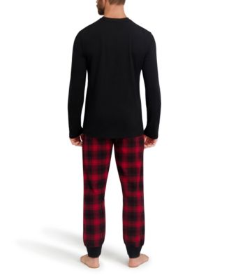 Men's Long Sleeve Crew Flannel Sleep Set