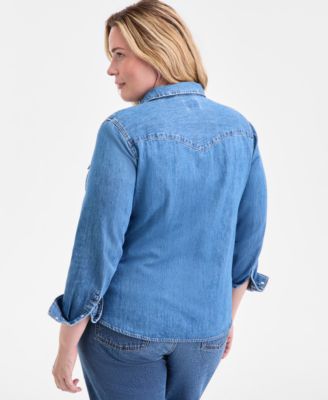 Trendy Plus Size Essential Western Cotton Shirt