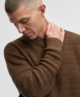 Men's Relaxed-Fit Textured Sweater, Macy's Exclusive