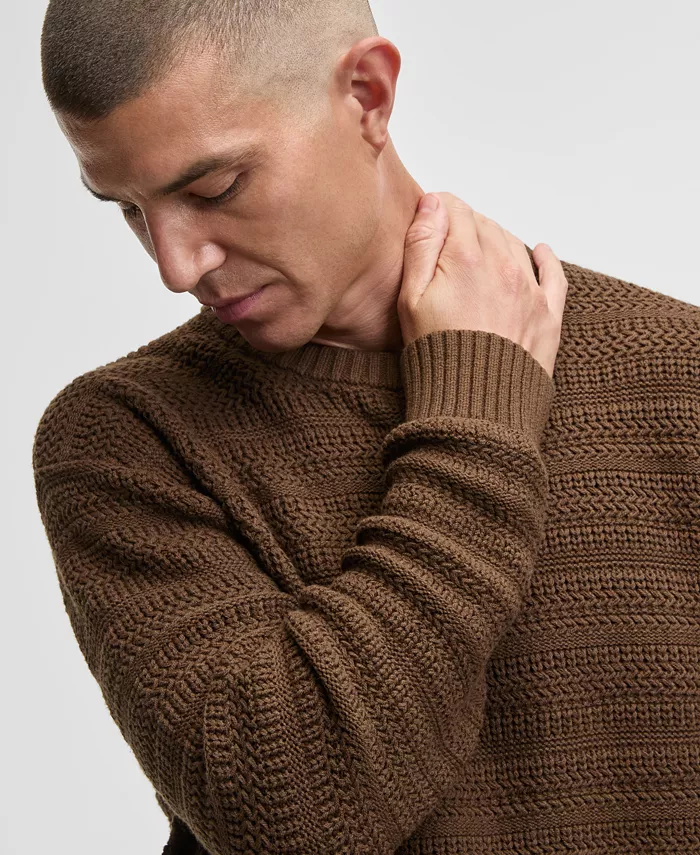 Men's Relaxed-Fit Textured Sweater - thumbnail 6