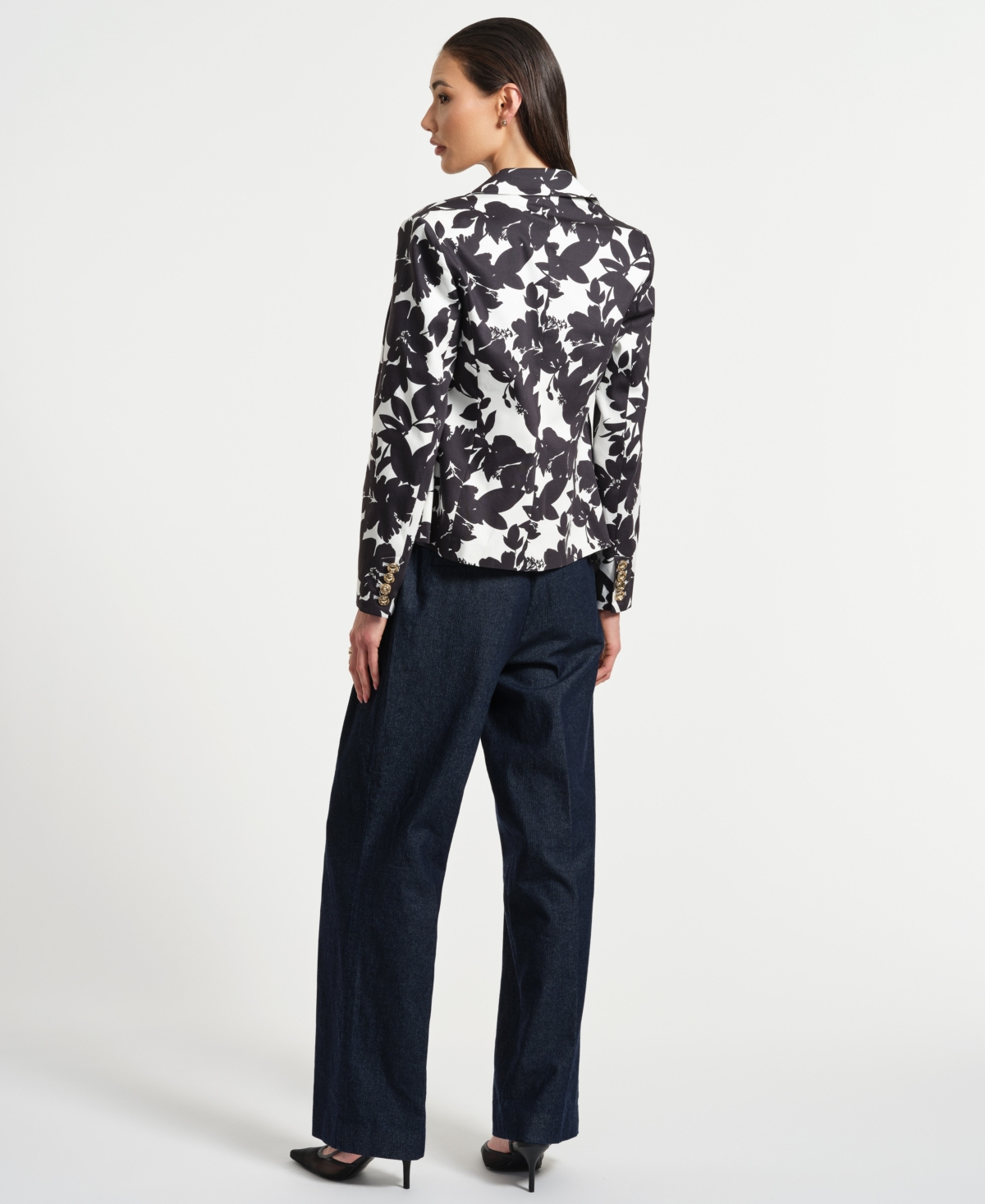 Isaac Mizrahi Women's Single Breasted Sateen Jacket In Multi