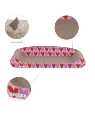 Montego 27.5" Coastal Patterned Cardboard Lounge Bed Cat Scratcher with Catnip