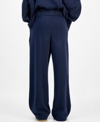 Juniors' Wide-Leg Fleece Sweatpants 