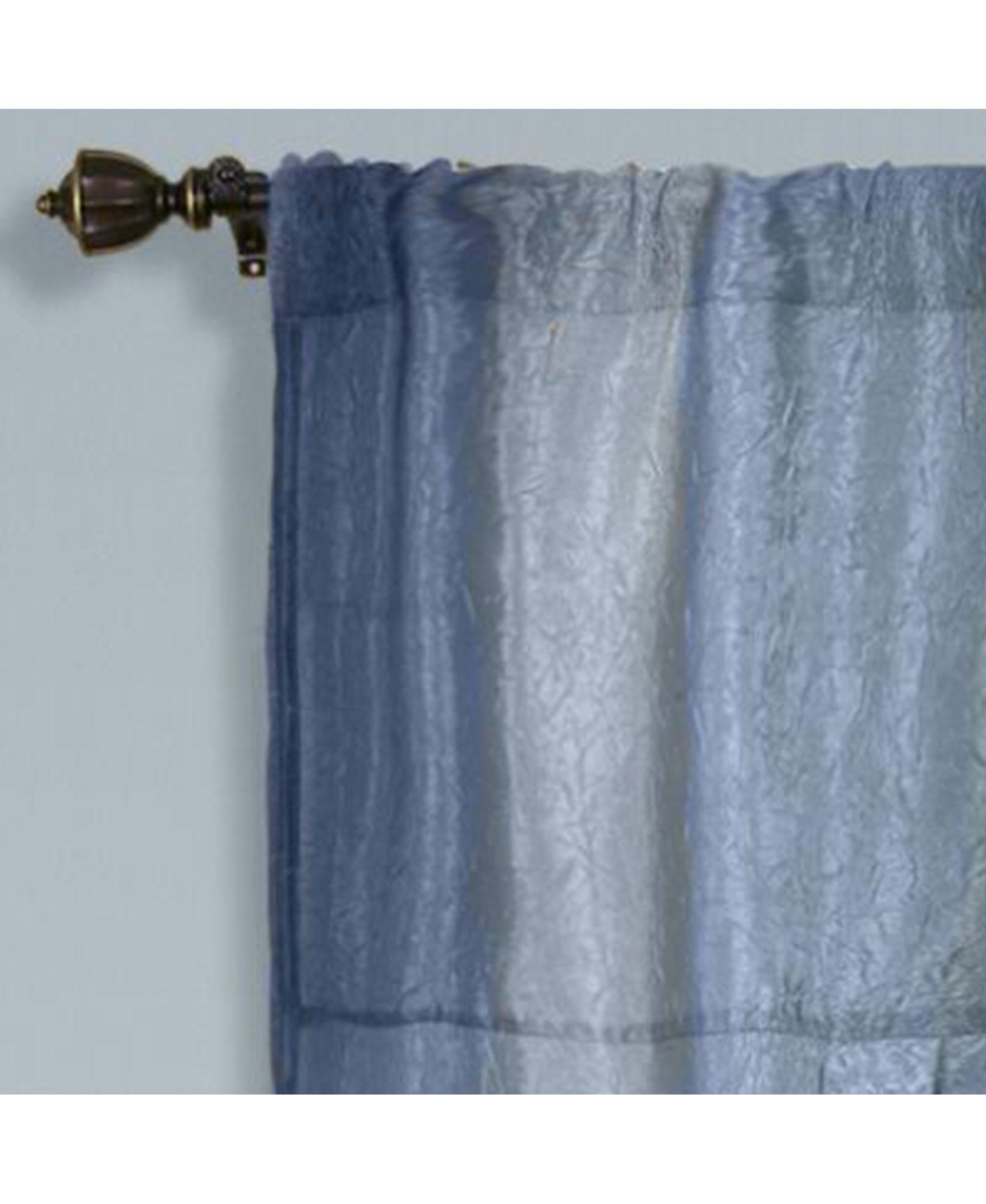 GoodGram Ombre Crushed Satin Sheer Single Window Curtains & Valances - 50 in. W x 63 L Tie Up Shade