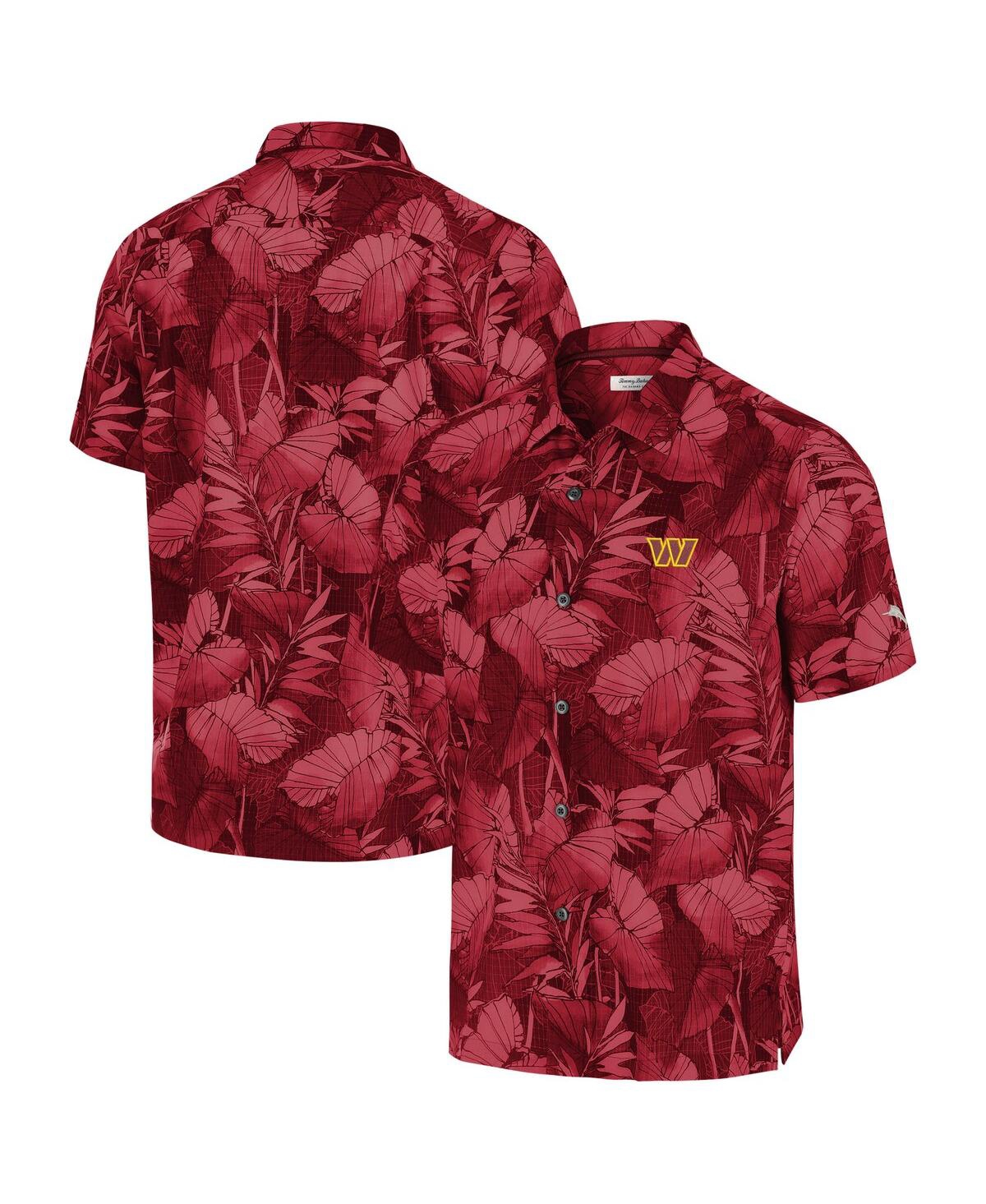 Men's Burgundy Washington Commanders Big Tall Coast Nuevo Fronds IslandZone Button-Up Shirt - Burgundy