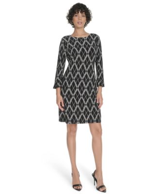 Tommy Hilfiger - Petite 3/4-Sleeve Crewneck Jersey Shift Dress