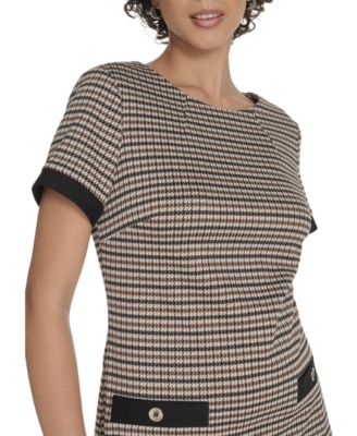 Petite Crewneck Short-Sleeve Shift Dress