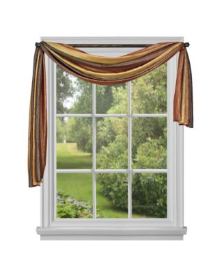 Ombre Crushed Satin Sheer Single Window Curtains and Valances - 50 in. W x 144 in. L Single Scarf, Sandstone