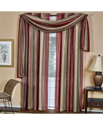 Ombre Crushed Satin Sheer Single Window Curtains and Valances - 50 in. W x 144 in. L Single Scarf, Autumn