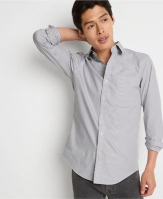 Men's Tailored Fit No Iron Pattern Supima Cotton Pinpoint Buttondown Collar Dress Shirt
