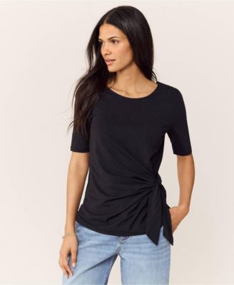Women's Lightweight Jersey Tie Front Top