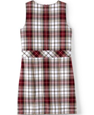 School Uniform Girls Plaid Jumper Top of Knee