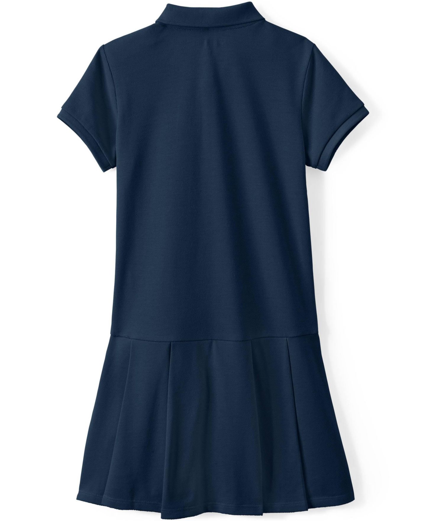 Платье Lands' End Short Sleeve Mesh Pleated Polo Dress для девочек, цвет: Тёмно-синий — фото 3