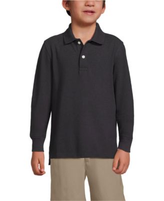 School Uniform Kids Long Sleeve Mesh Polo Shirt