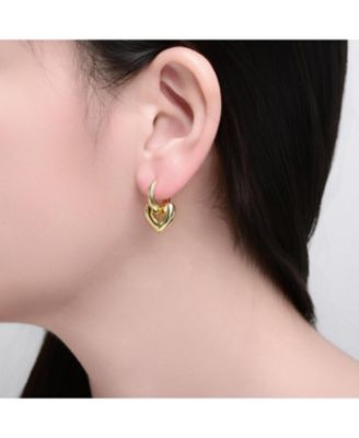 14K Gold Plated Heart Earrings