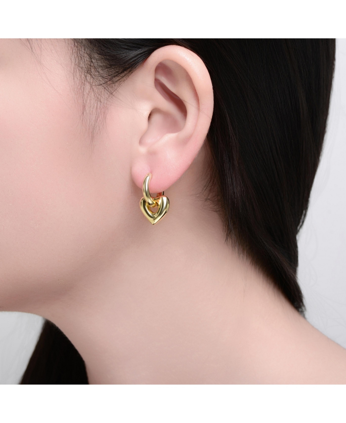 Rachel Glauber 14K Gold Plated Heart Earrings