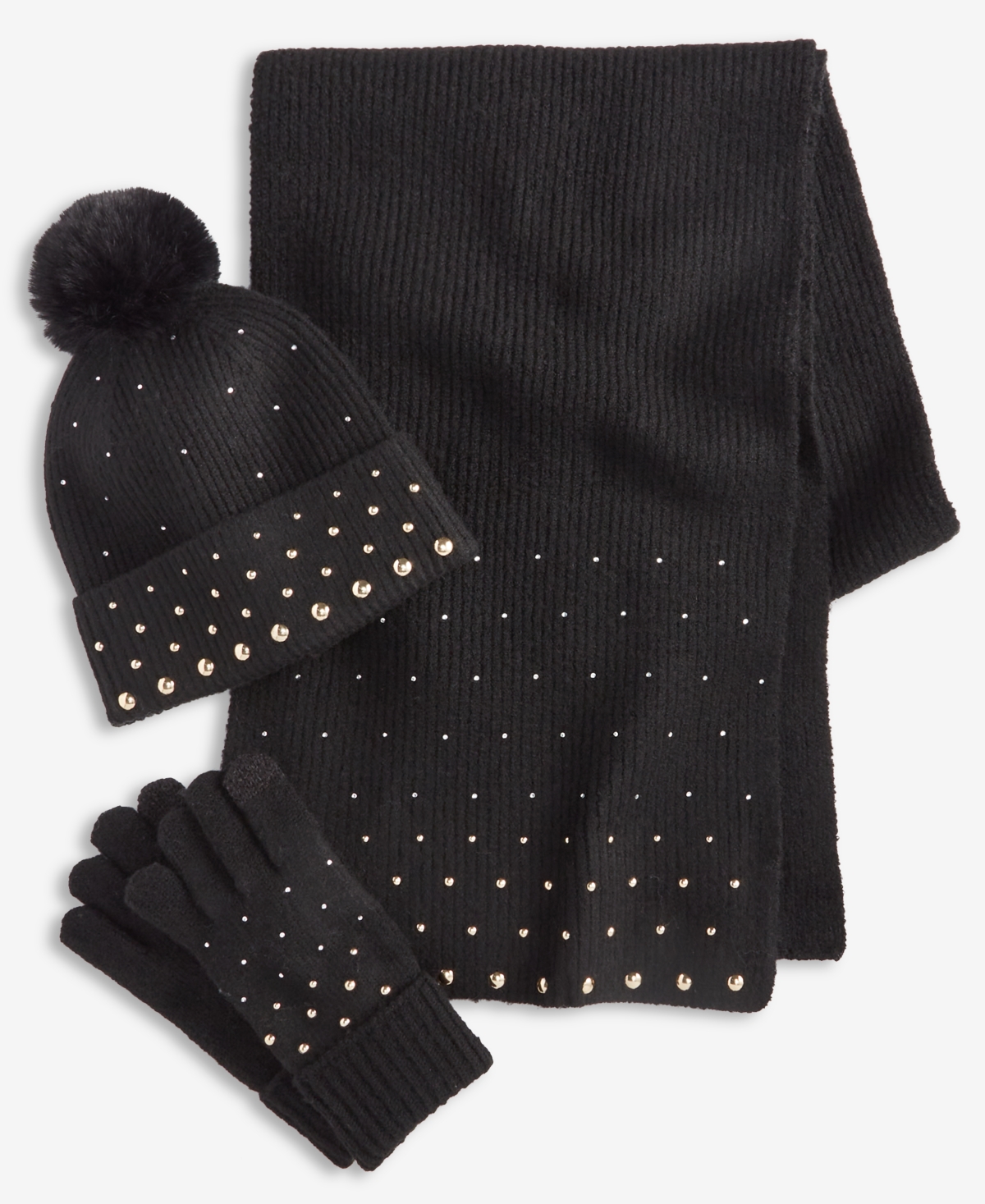 Inc International Concepts Solid Studded Muffler Scarf, Macy's Exclusive In Black