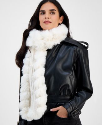 Knit Muffler with Faux Fur Trim, Macy's Exclusive