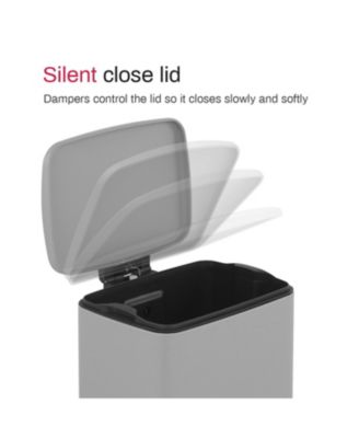 5.3 Gal./20 Liter Rectangular Stainless-Steel-Made Matt Grey Step-on Trash Can for kitchen