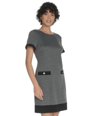 Women's Herringbone Crew Neck Dress