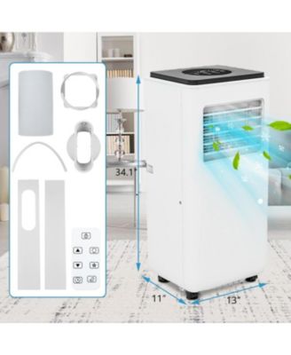 8,000 BTU ASHRAE, 3-in-1 Portable Air Conditioner with Air Cool, Dehumidifier & Fan Modes, Remote Control for Rooms up to 350 Sq. Ft