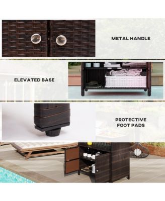 Wicker Outdoor Storage Cabinet, Rat Buffet Sideboard,